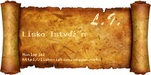 Lisko István névjegykártya